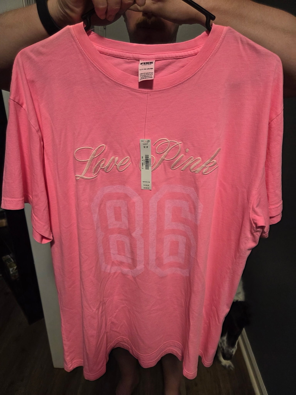 PINK Victoria's Secret Pink 'Love Pink' Graphic Short Sleeve Tee